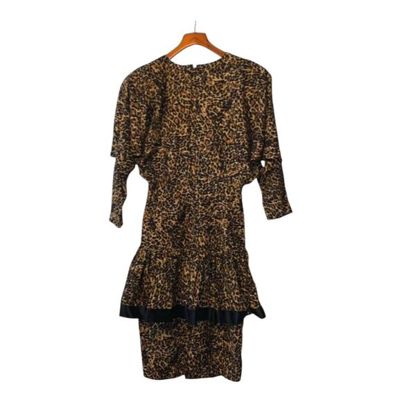 Vintage St. Gillian 100 % Silk leopard Dress US 4 - Picture 6 of 8
